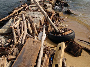 dam debris